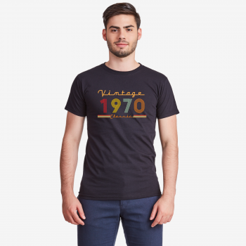 Мъжка черна тениска Vintage 1970 Мъжка черна тениска Vintage 1970
