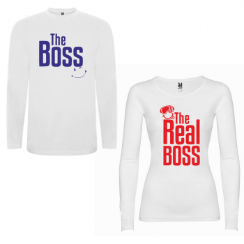 Комплект тениски с дълъг ръкав за двойки The Boss - The Real Boss New