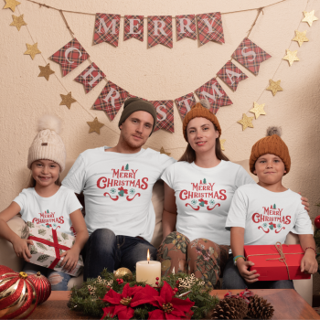 Коледен семеен комплект тениски Merry Christmas Коледен семеен комплект тениски Merry Christmas