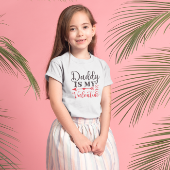Детска бяла тениска Daddy is my Valentine Детска бяла тениска Daddy is my Valentine