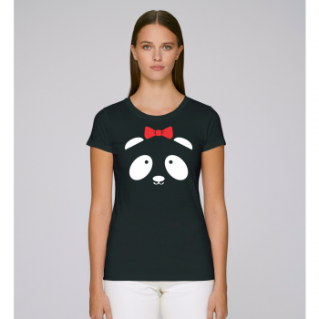 Дамска черна тениска Sweet Panda