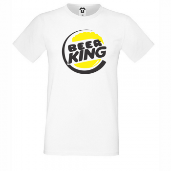 Мъжка бяла тениска BEER KING