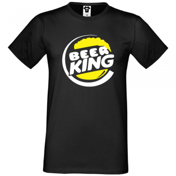Мъжка черна тениска BEER KING Мъжка черна тениска BEER KING