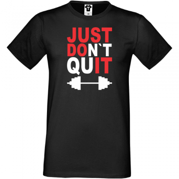 Мъжка черна тениска JUST don't quit Мъжка черна тениска JUST don't quit