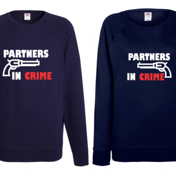 Комплект тъмно-сини блузи за двойки Partners in Crime