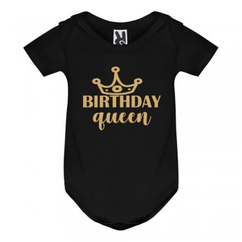 Черно бебешко боди Birthday Queen Черно бебешко боди Birthday Queen