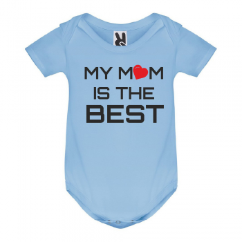 Синьо бебешко боди My Mom is The Best Синьо бебешко боди My Mom is The Best