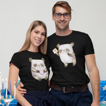 Черни тениски за двойки Cute Beаrs Черни тениски за двойки Cute Beаrs