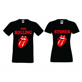 Черни тениски за двойки THE ROLLING STONES Черни тениски за двойки THE ROLLING STONES