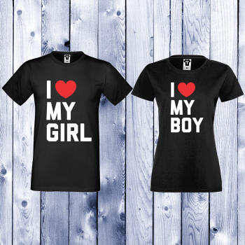 Комплект черни тениски I LOVE MY BOY