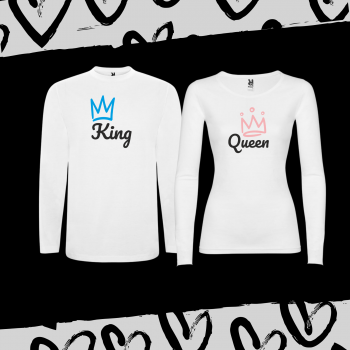Комплект тениски с дълъг ръкав за двойки King & Queen 6