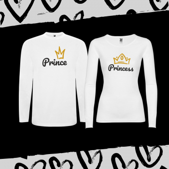 Комплект тениски с дълъг ръкав за двойки Prince & Princess
