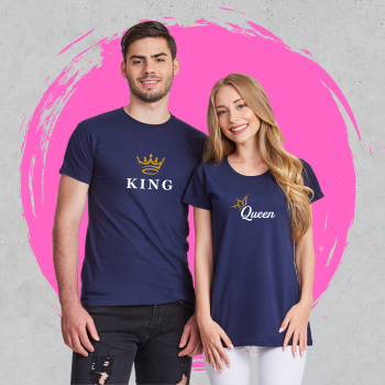 Тениски за двойки в тъмно синьо King & Queen 5