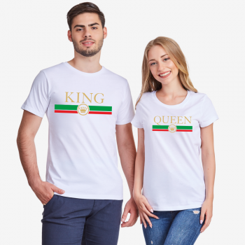 Тениски за двойки в бяло King - Queen RG