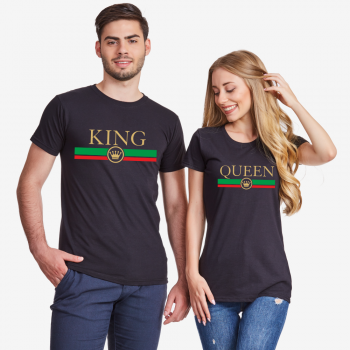 Тениски за двойки в черно King - Queen RG