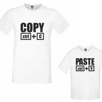 Комплект - Мъжка тениска и детска тениска Copy - Paste
