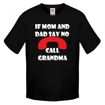 Детска черна тениска Call Grandma Детска черна тениска Call Grandma