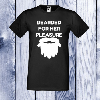 Мъжка черна тениска Bearded for her Pleasure Мъжка черна тениска Bearded for her Pleasure