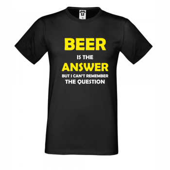 Мъжка черна тениска Beer is the Answer