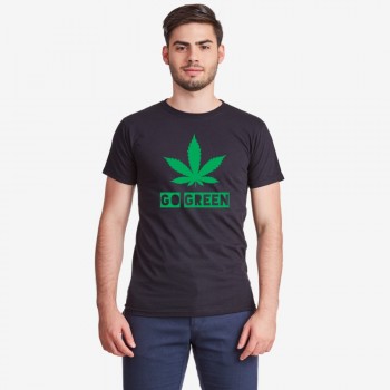 Мъжка черна тениска Go Green Мъжка черна тениска Go Green