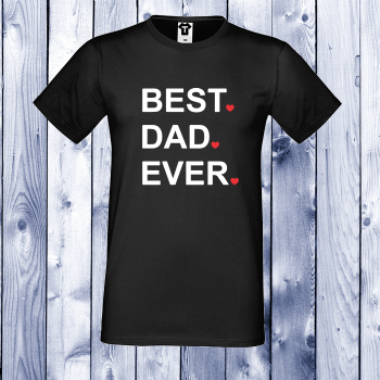 Мъжка черна тениска с щампа BEST DAD EVER. Мъжка черна тениска с щампа BEST DAD EVER.