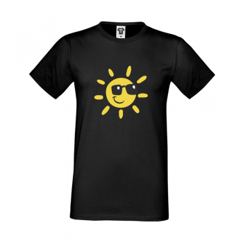 Мъжка черна тениска Sun with Sunglasses Мъжка черна тениска Sun with Sunglasses