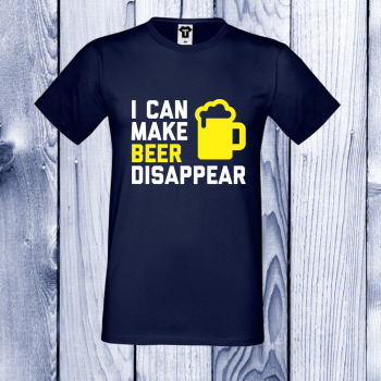Мъжка тъмно-синя тениска I CAN MAKE BEER DISSAPEAR Мъжка тъмно-синя тениска I CAN MAKE BEER DISSAPEAR