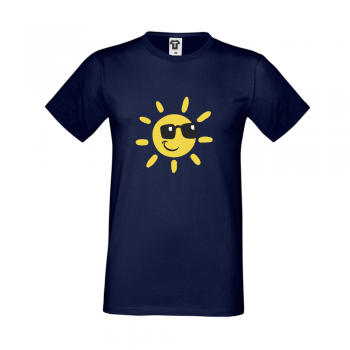 Мъжка тъмно-синя тениска Sun with sunglasses Мъжка тъмно-синя тениска Sun with sunglasses