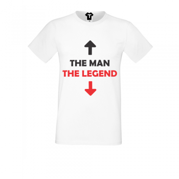 Мъжка тениска бяла The man - The legend Мъжка тениска бяла The man - The legend