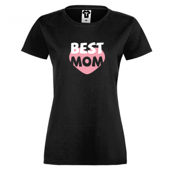Дамска черна тениска Best Mom