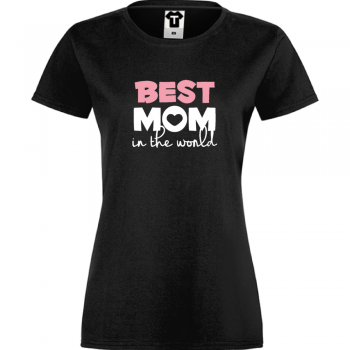 Дамска черна тениска Best Mom in the world