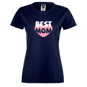 Дамска тъмно-синя тениска Best Mom