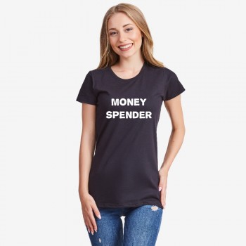 Дамска черна тениска Money Spender