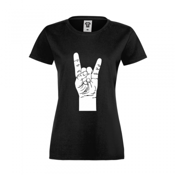 Дамска черна тениска Rock it