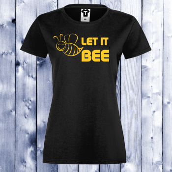 Дамска черна тениска с щампа Bee Дамска черна тениска с щампа Bee