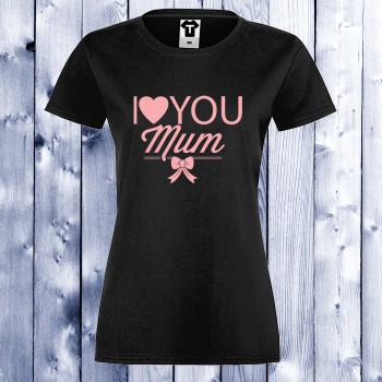 Дамска черна тениска с щампа I LOVE YOU MOM Дамска черна тениска с щампа I LOVE YOU MOM
