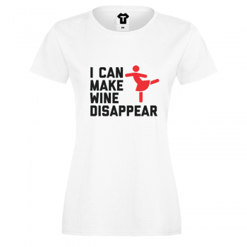 Дамска тениска бяла I can make wine disapear
