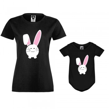Дамска тениска и бебешко боди Bunny Smile