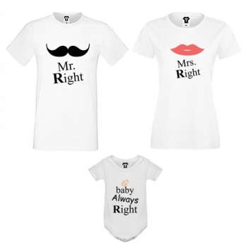 Семеен комплект в бяло или черно Baby Always Right 2019 Семеен комплект в бяло или черно Baby Always Right 2019