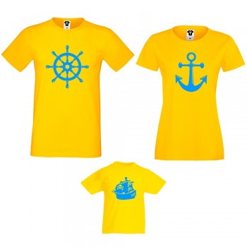 Семейни тениски в различни цветове Anchor, Rudder and Ship