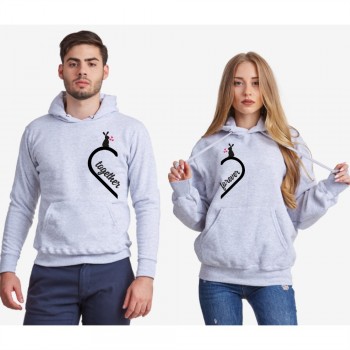 Комплект сиви суитчери за двойки Together Forever Bunny 2019