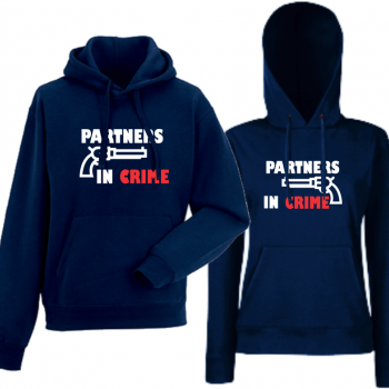 Комплект тъмно-сини суитчери за двойки Partners in Crime