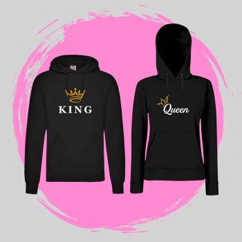 Комплект черни суичъри за двойки King & Queen 5