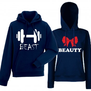 Суитчери за двойки Beast and Beauty в тъмно синьо Суитчери за двойки Beast and Beauty в тъмно синьо
