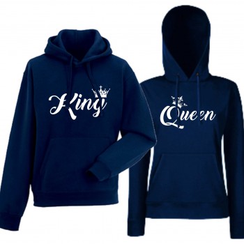 Суитчери за двойки King and Queen в тъмно синьо Суитчери за двойки King and Queen в тъмно синьо