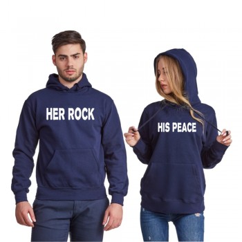 Тъмно-сини суитчери за двойки Her Rock and His Peace Тъмно-сини суитчери за двойки Her Rock and His Peace