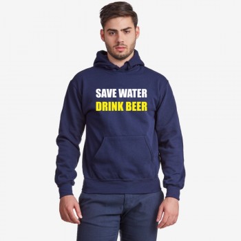 Мъжки тъмно-син суитчър Save Water Drink Beer Мъжки тъмно-син суитчър Save Water Drink Beer