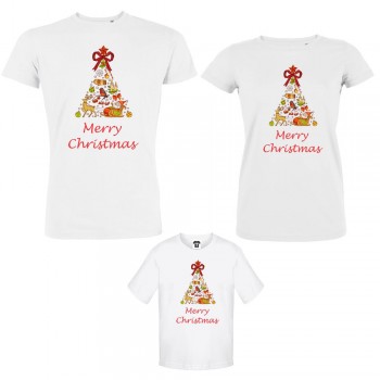Комплект мама, татко и дете Merry Christmas Tree