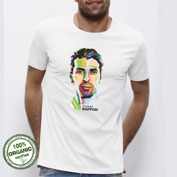 Мъжка бяла тениска от 100% органичен памук Buffon Painted