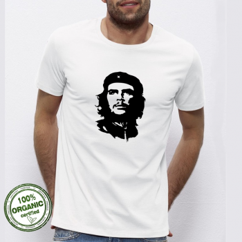 Мъжка бяла тениска от 100% органичен памук Che Guevara